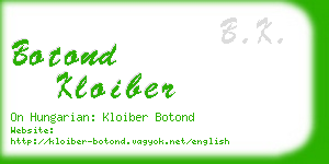 botond kloiber business card